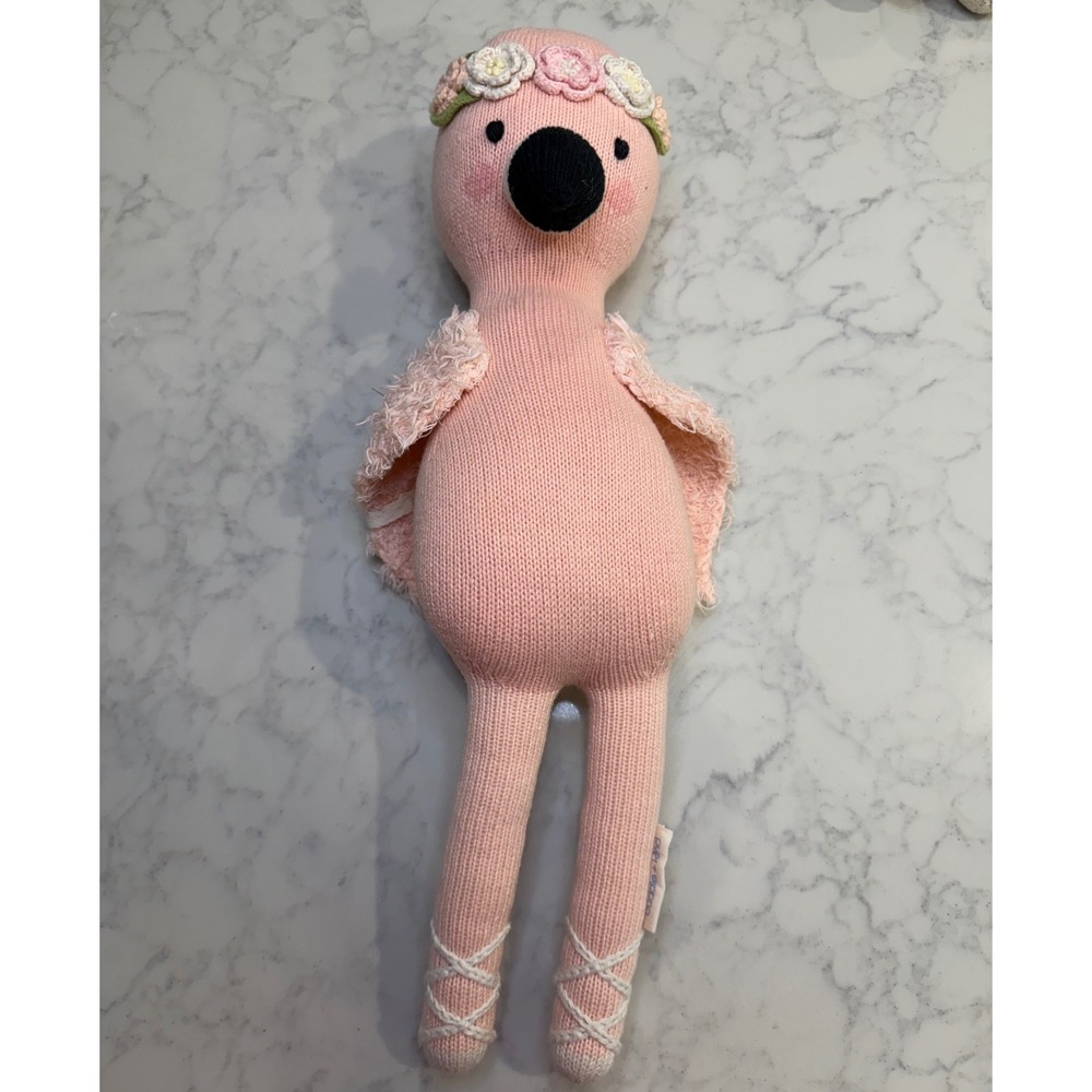 Cuddle + Kind Penelope the Flamingo Regular 20" Hand Knit Plush Doll EUC
